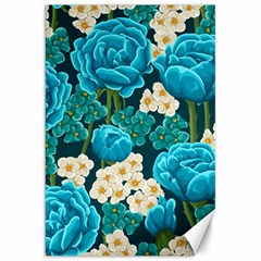 Light Blue Roses And Daisys Canvas 20  X 30   by allthingseveryone