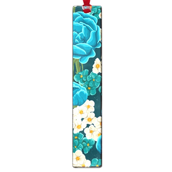 Light Blue Roses And Daisys Large Book Marks