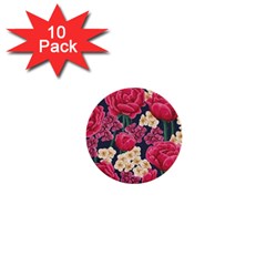 Pink Roses And Daisies 1  Mini Buttons (10 Pack)  by allthingseveryone