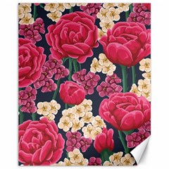 Pink Roses And Daisies Canvas 11  X 14  