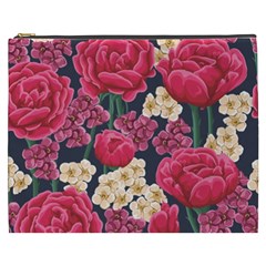 Pink Roses And Daisies Cosmetic Bag (xxxl)  by allthingseveryone