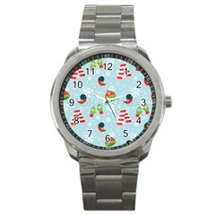 Winter Fun Pattern Sport Metal Watch