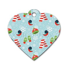 Winter Fun Pattern Dog Tag Heart (one Side) by allthingseveryone