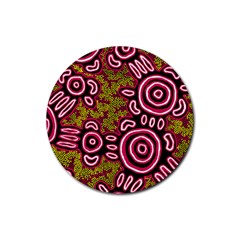 Aboriginal Art - You Belong Rubber Coaster (round) 