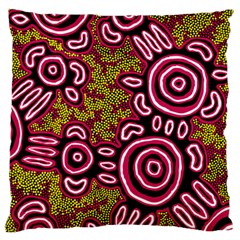 Aboriginal Art - You Belong Large Flano Cushion Case (two Sides) by hogartharts