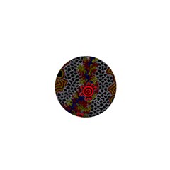 Aboriginal Art - Campsite 1  Mini Buttons by hogartharts