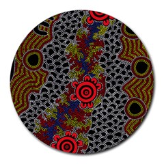 Aboriginal Art - Waterholes Round Mousepads by hogartharts