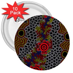 Aboriginal Art - Waterholes 3  Buttons (10 Pack)  by hogartharts