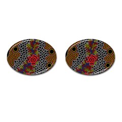 Aboriginal Art - Waterholes Cufflinks (oval)