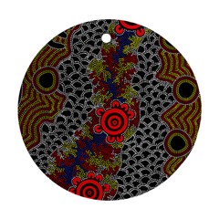 Aboriginal Art - Waterholes Round Ornament (two Sides)