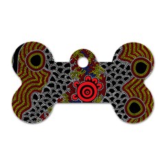 Aboriginal Art - Waterholes Dog Tag Bone (one Side)