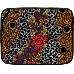 Aboriginal Art - Waterholes Fleece Blanket (mini) by hogartharts