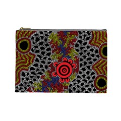 Aboriginal Art - Waterholes Cosmetic Bag (large)  by hogartharts