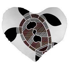 Aboriginal Art - Untitled Large 19  Premium Flano Heart Shape Cushions by hogartharts