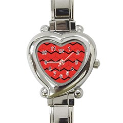 Red Box Pattern Heart Italian Charm Watch by berwies