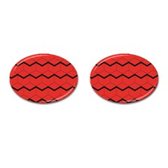 Red Box Pattern Cufflinks (oval) by berwies