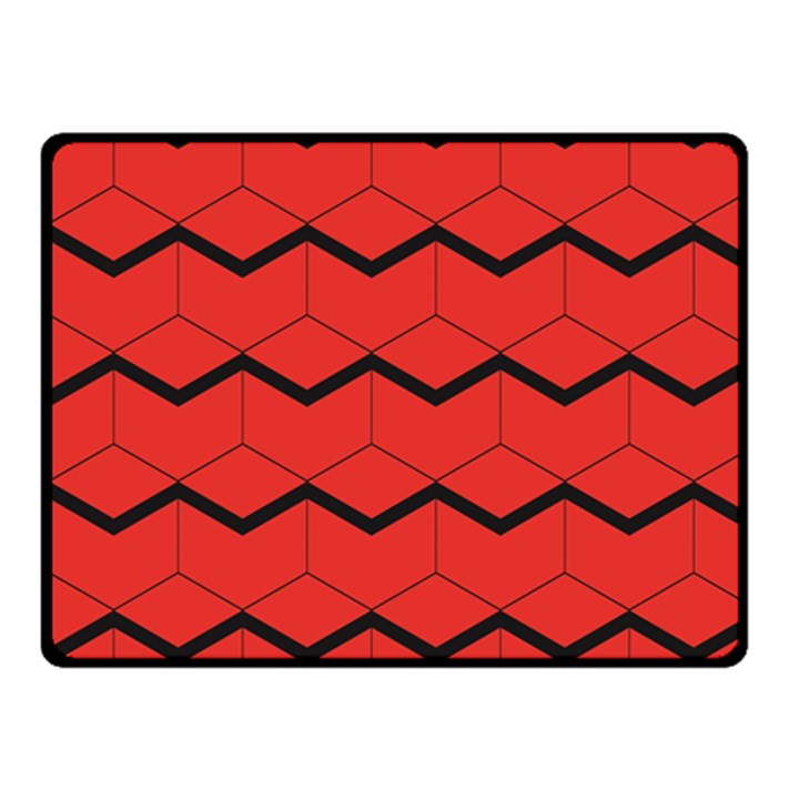 red box pattern Double Sided Fleece Blanket (Small) 
