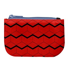 Red Box Pattern Large Coin Purse by berwies