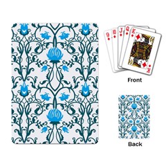 Art Nouveau, Art Deco, Floral,vintage,blue,green,white,beautiful,elegant,chic,modern,trendy,belle Époque Playing Card by NouveauDesign