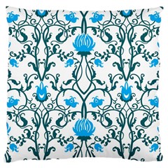 Art Nouveau, Art Deco, Floral,vintage,blue,green,white,beautiful,elegant,chic,modern,trendy,belle Époque Large Cushion Case (one Side) by NouveauDesign