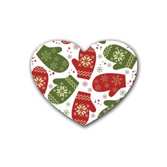 Winter Snow Mittens Heart Coaster (4 Pack)  by allthingseveryone