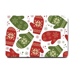 Winter Snow Mittens Small Doormat  by allthingseveryone