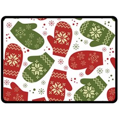 Winter Snow Mittens Fleece Blanket (large) 