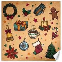 Cute Vintage Christmas Pattern Canvas 20  X 20   by allthingseveryone