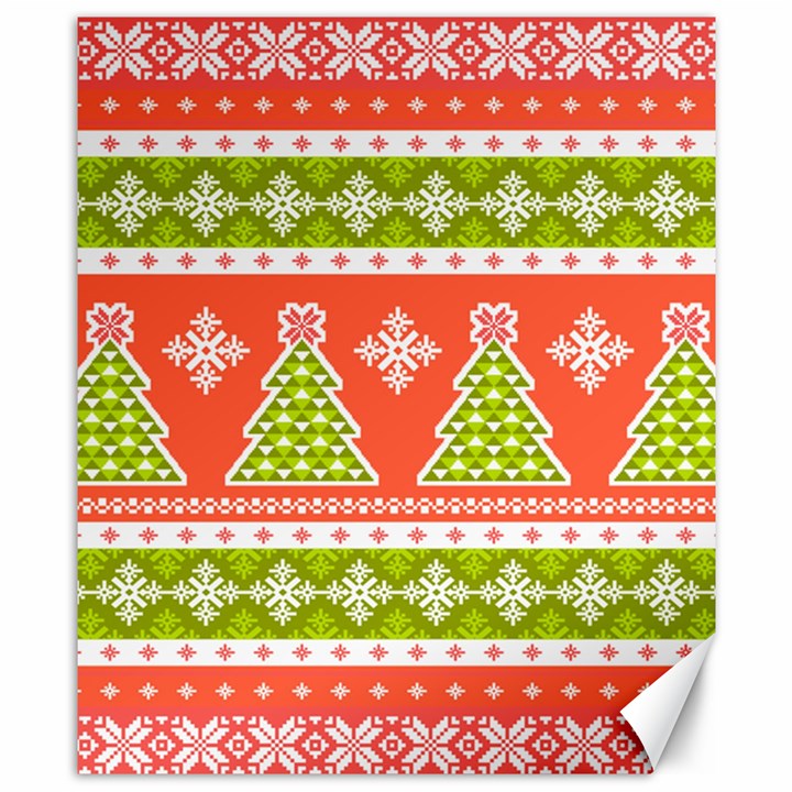 Christmas Tree Ugly Sweater Pattern Canvas 8  x 10 