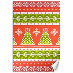 Christmas Tree Ugly Sweater Pattern Canvas 24  X 36  by allthingseveryone