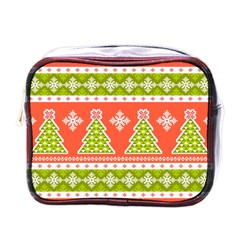 Christmas Tree Ugly Sweater Pattern Mini Toiletries Bags by allthingseveryone