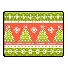 Christmas Tree Ugly Sweater Pattern Fleece Blanket (small) by allthingseveryone