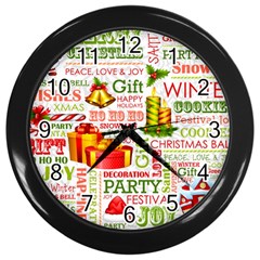 The Joys Of Christmas Wall Clocks (black) by allthingseveryone