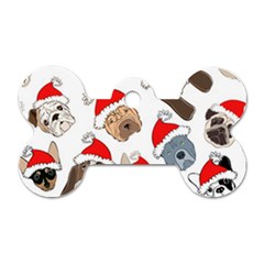 Christmas Puppies Dog Tag Bone (two Sides) by allthingseveryone