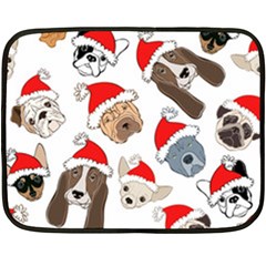 Christmas Puppies Fleece Blanket (mini) by allthingseveryone