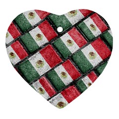 Mexican Flag Pattern Design Ornament (heart) by dflcprints