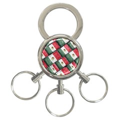 Mexican Flag Pattern Design 3-ring Key Chains by dflcprints