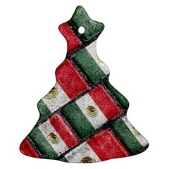 Mexican Flag Pattern Design Christmas Tree Ornament (two Sides) by dflcprints