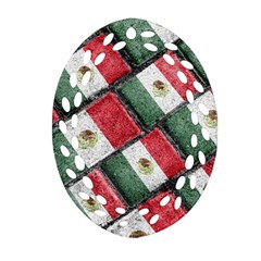 Mexican Flag Pattern Design Oval Filigree Ornament (two Sides) by dflcprints