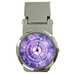 Blue Fractal Alchemy Hud For Bending Hyperspace Money Clip Watches by jayaprime