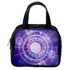 Blue Fractal Alchemy Hud For Bending Hyperspace Classic Handbags (one Side)