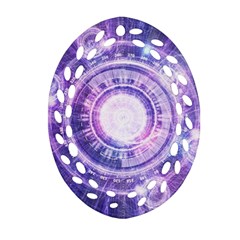 Blue Fractal Alchemy Hud For Bending Hyperspace Oval Filigree Ornament (two Sides) by jayaprime