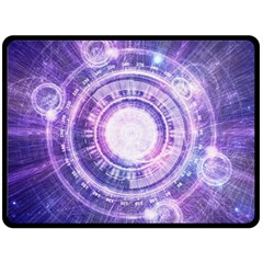 Blue Fractal Alchemy Hud For Bending Hyperspace Double Sided Fleece Blanket (large)  by jayaprime