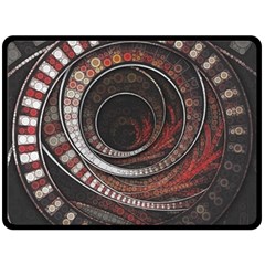 The Thousand And One Rings Of The Fractal Circus Fleece Blanket (large)  by jayaprime