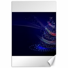 Christmas Tree Blue Stars Starry Night Lights Festive Elegant Canvas 20  x 30  