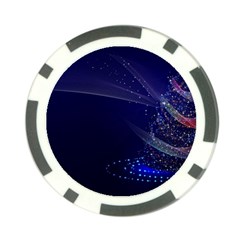 Christmas Tree Blue Stars Starry Night Lights Festive Elegant Poker Chip Card Guard