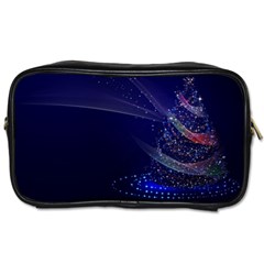 Christmas Tree Blue Stars Starry Night Lights Festive Elegant Toiletries Bags 2-Side