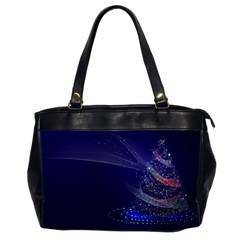 Christmas Tree Blue Stars Starry Night Lights Festive Elegant Office Handbags (2 Sides)  by yoursparklingshop