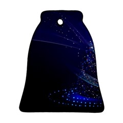 Christmas Tree Blue Stars Starry Night Lights Festive Elegant Bell Ornament (Two Sides)