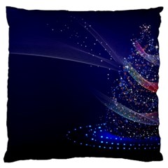 Christmas Tree Blue Stars Starry Night Lights Festive Elegant Standard Flano Cushion Case (one Side) by yoursparklingshop